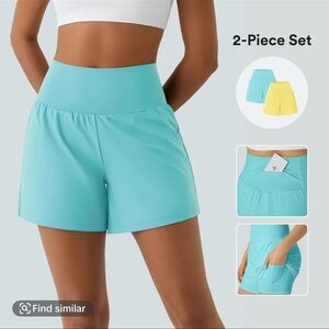 HALARA Women's one piece Athletic Shorts - baby blue